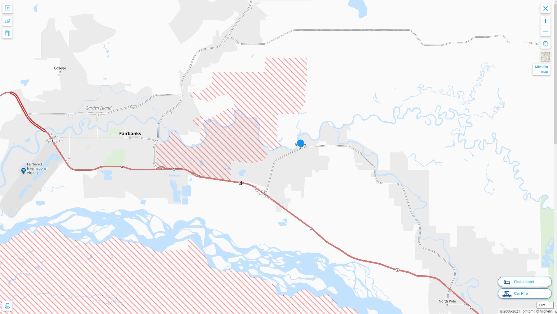 Badger Alaska Highway and Road Map